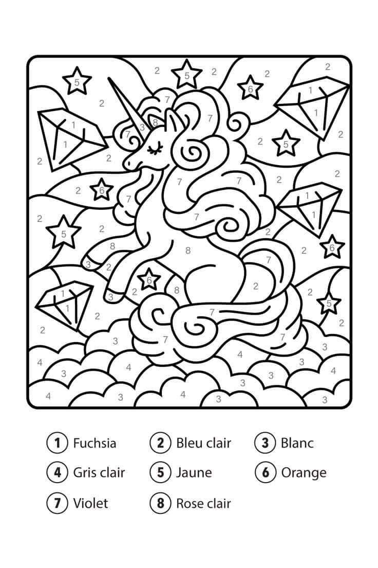 Coloriage Licorne magique à imprimer et colorier