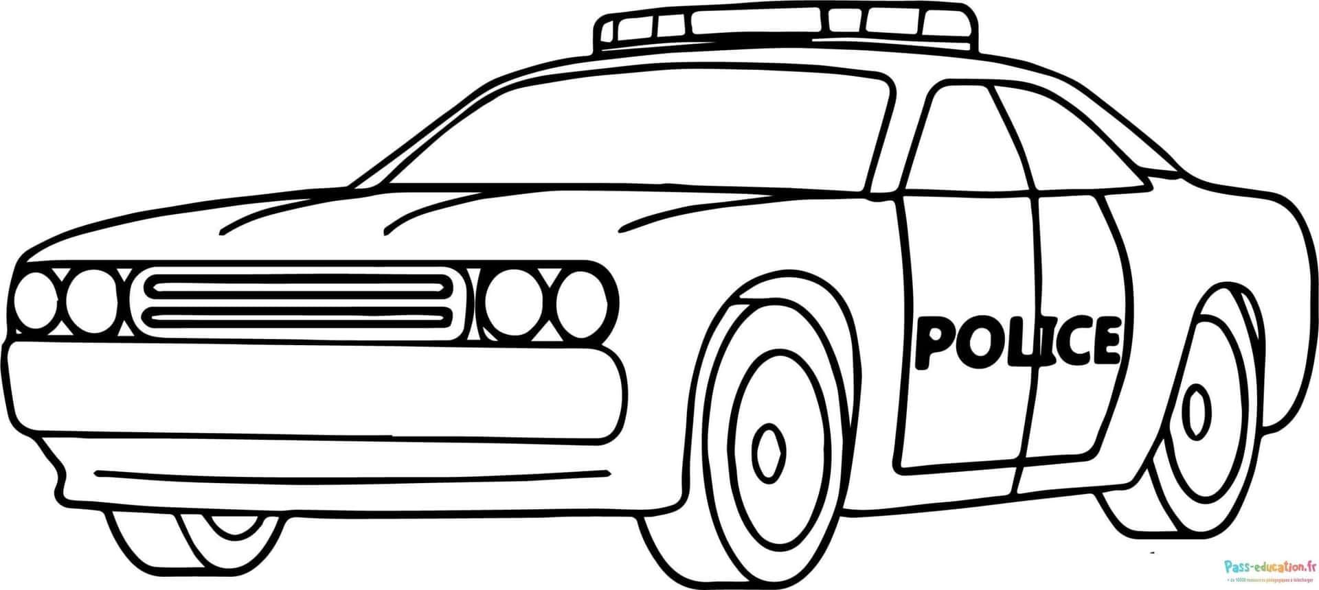 Coloriage Voiture de police à imprimer et colorier