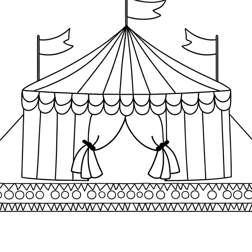 Coloriage Chapiteau de cirque à imprimer et colorier