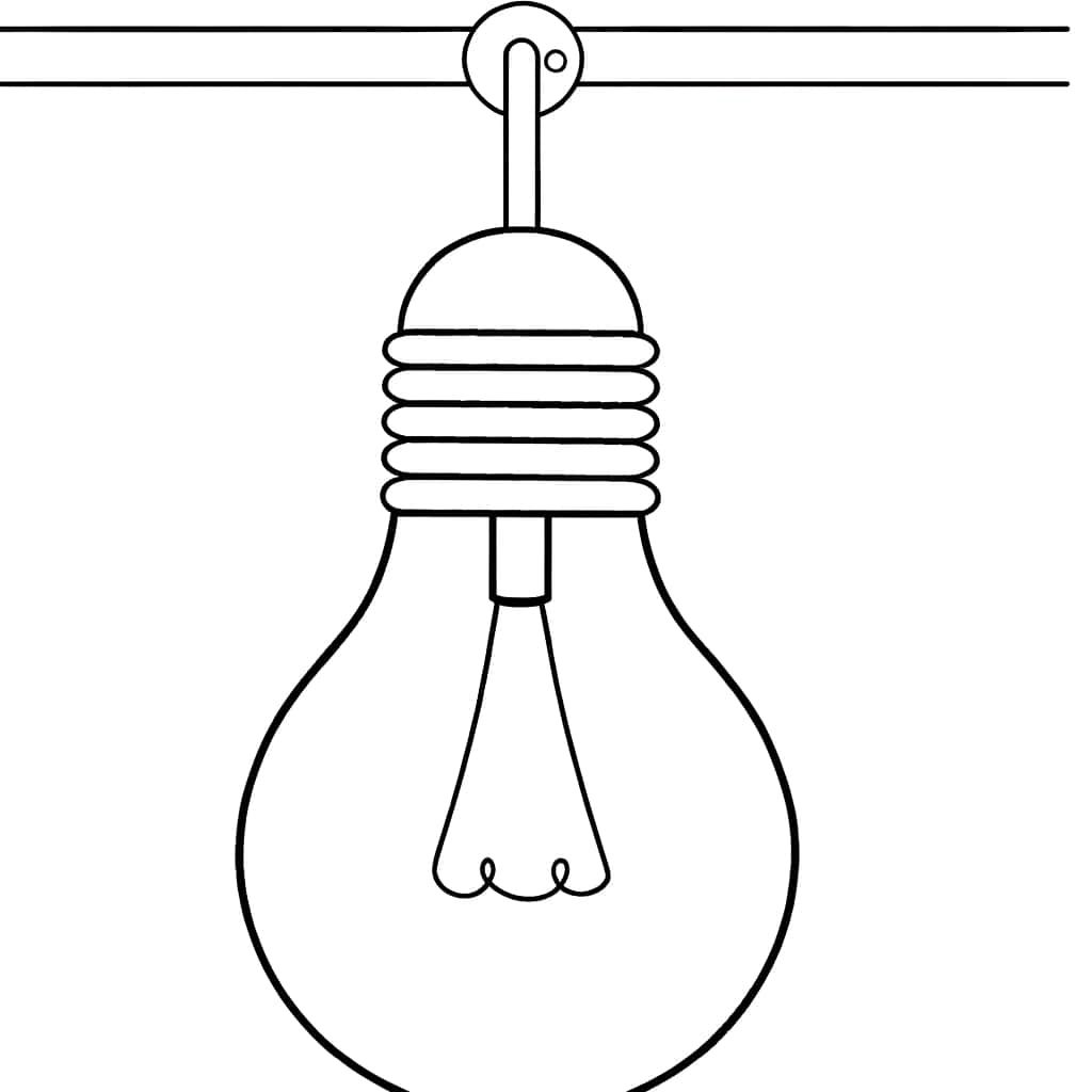Coloriage Ampoule suspendue à imprimer et colorier