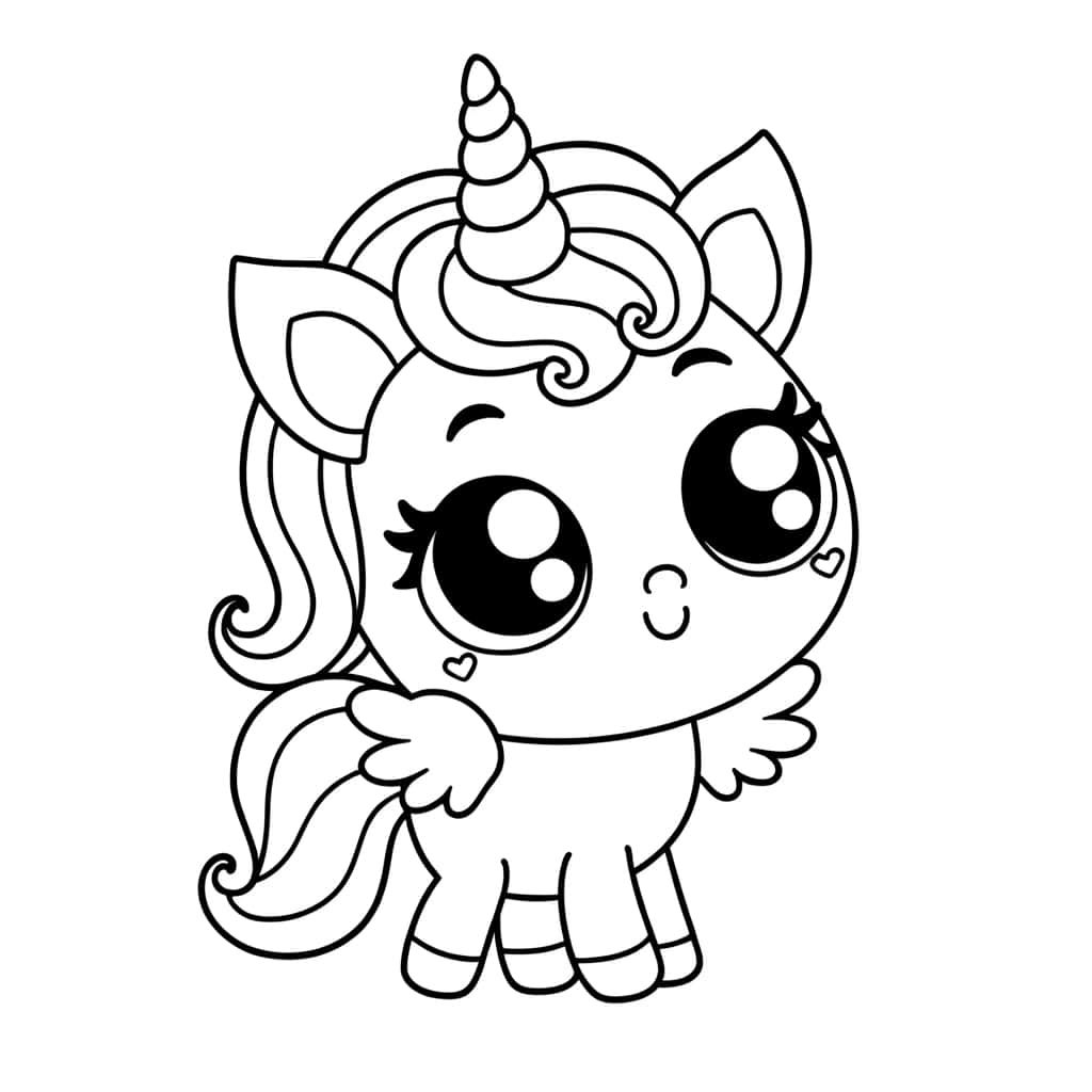 Coloriage Bébé Licorne à imprimer et colorier