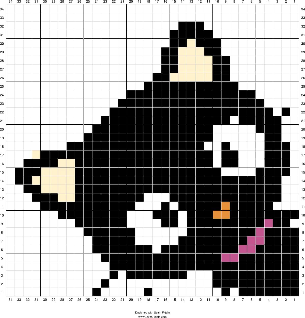 Coloriage Chat pixelisé à imprimer et colorier