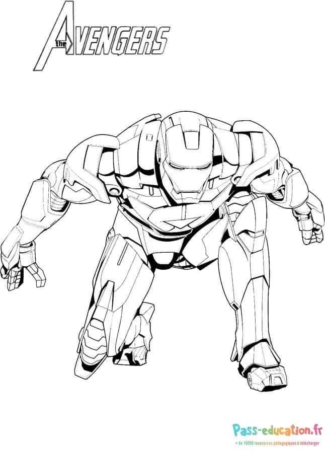 Coloriage Armure Hulkbuster à imprimer et colorier