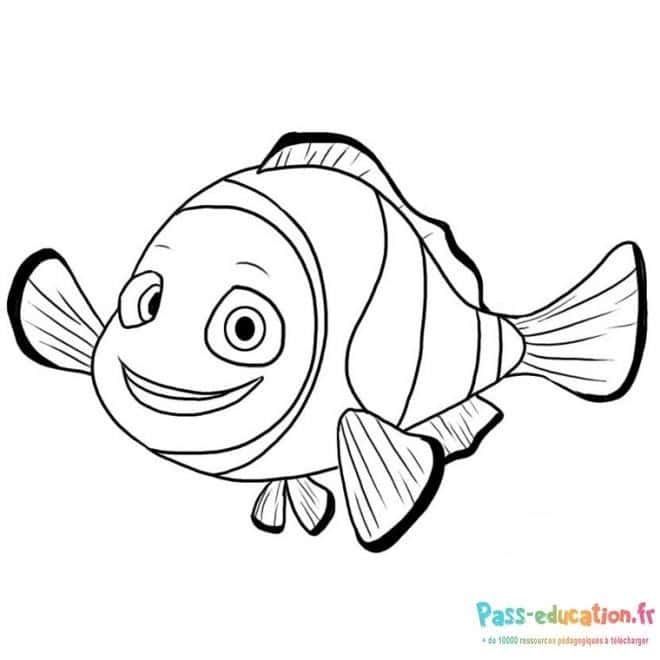 Coloriage Poisson souriant à imprimer et colorier
