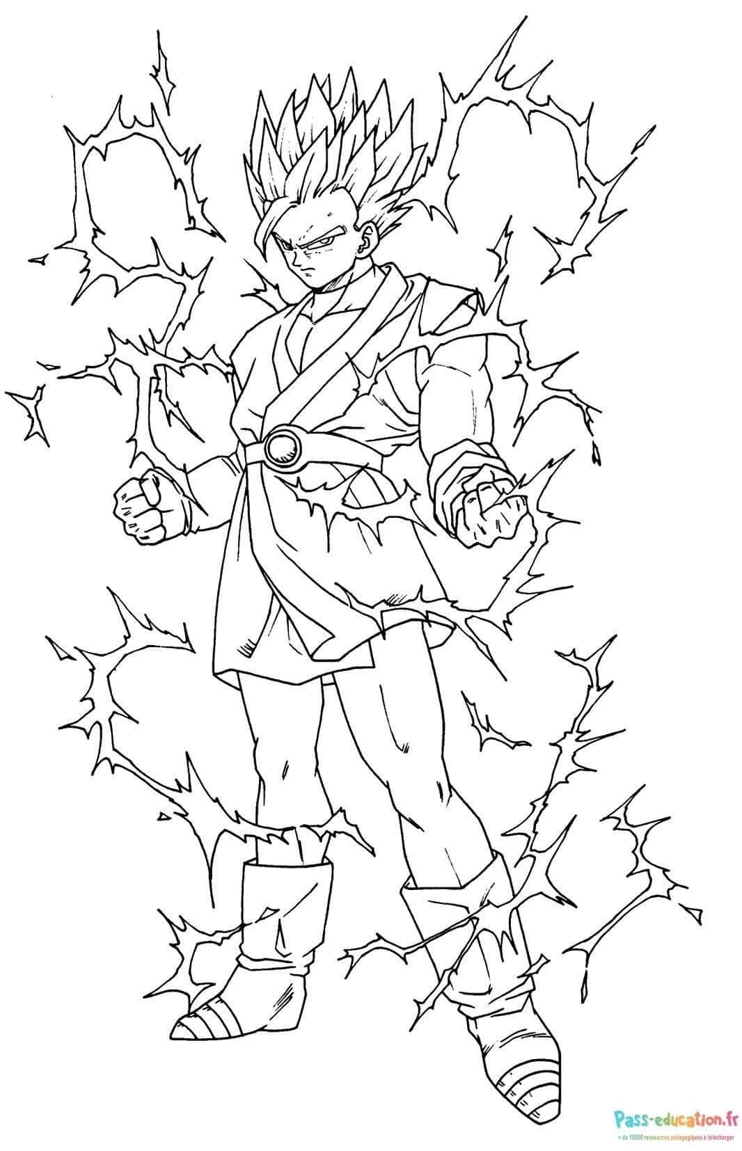 Coloriage Guerrier Super Saiyan à imprimer et colorier