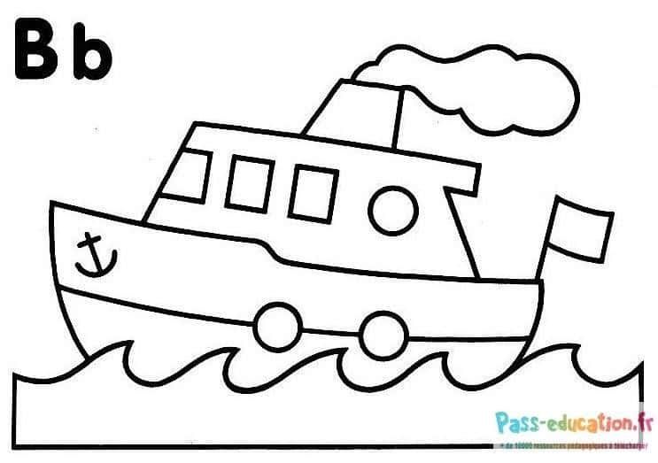 Coloriage Bateau à vapeur à imprimer et colorier