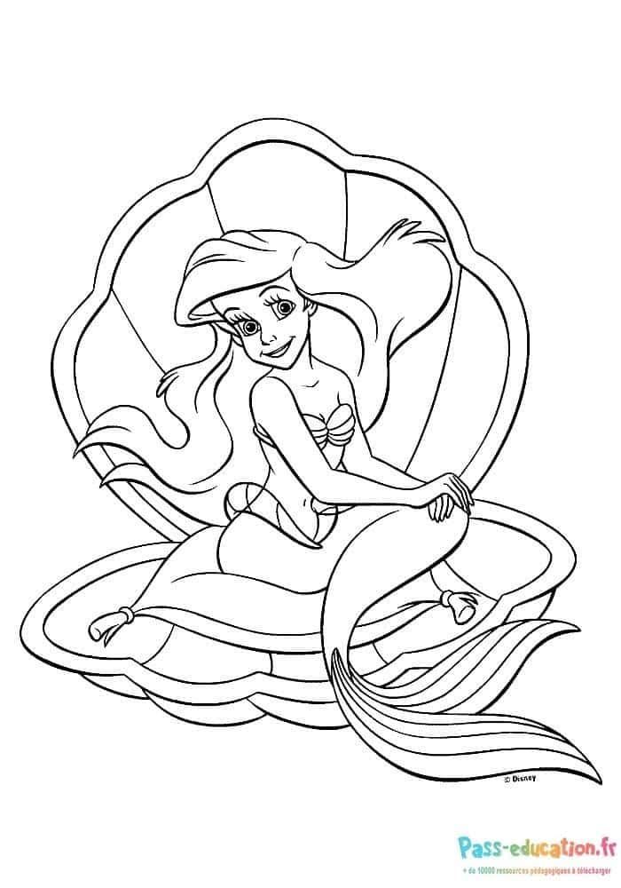 Coloriage Sirène joyeuse à imprimer et colorier