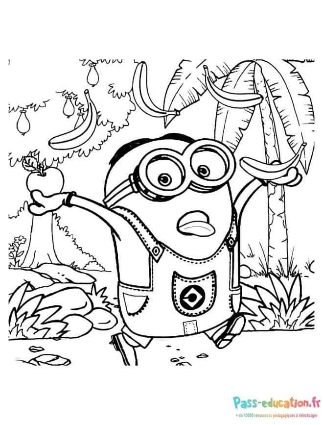 Coloriage Minion explorateur à imprimer et colorier