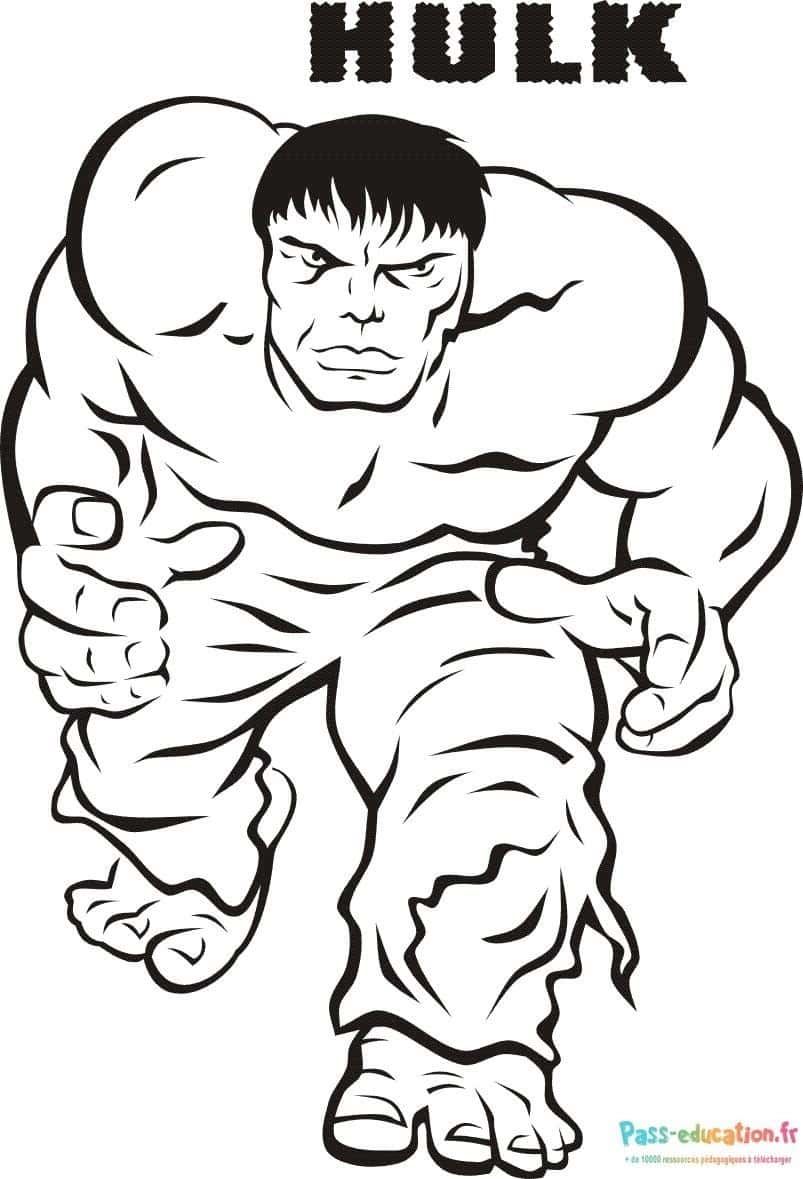 Coloriage Hulk musclé à imprimer et colorier
