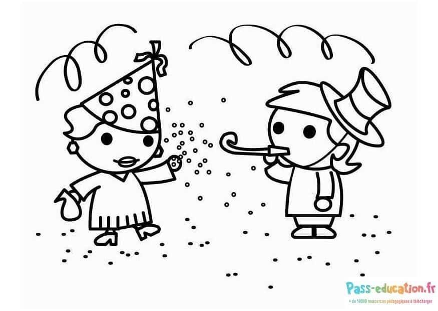 Coloriage Fête costumée à imprimer et colorier