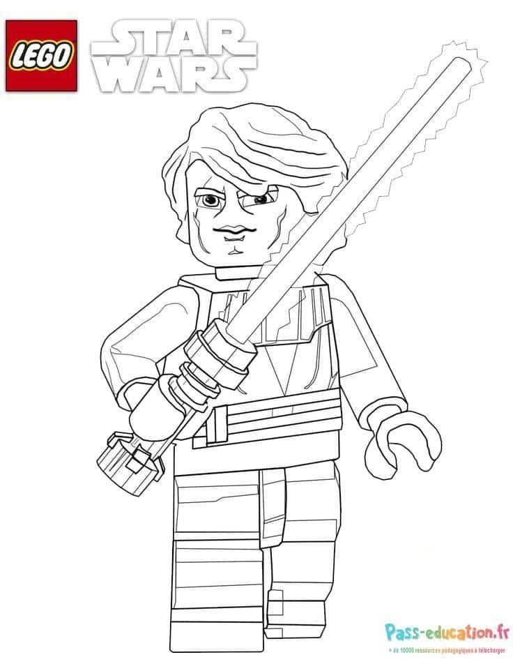 Coloriage Jedi Lego Star Wars à imprimer et colorier