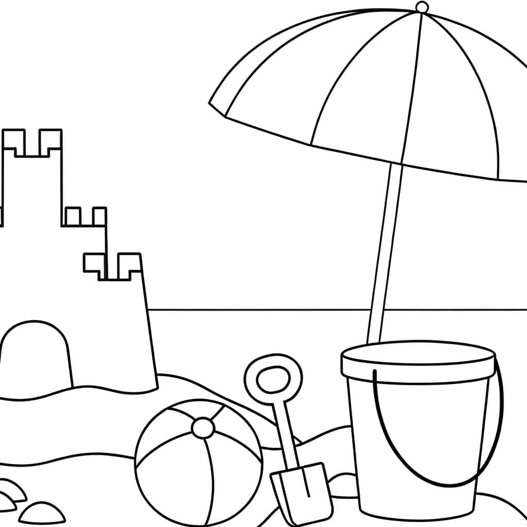 Coloriage Vacances à la plage à imprimer et colorier