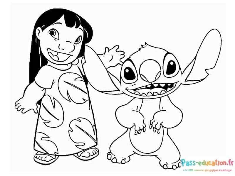 Coloriage Stitch et ami à imprimer et colorier