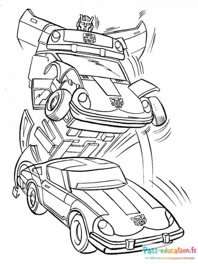 Coloriage Transformers Bumblebee à imprimer et colorier