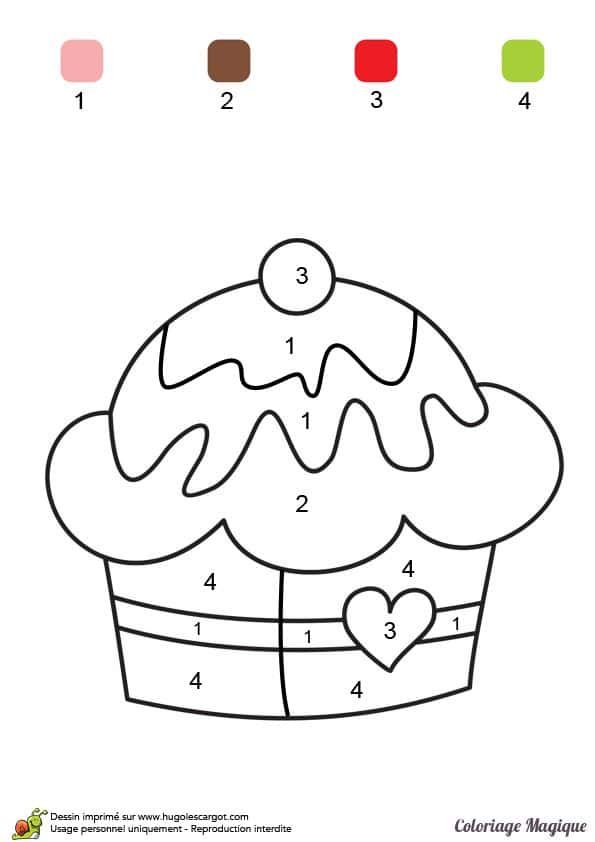 Coloriage Cupcake à colorier à imprimer et colorier