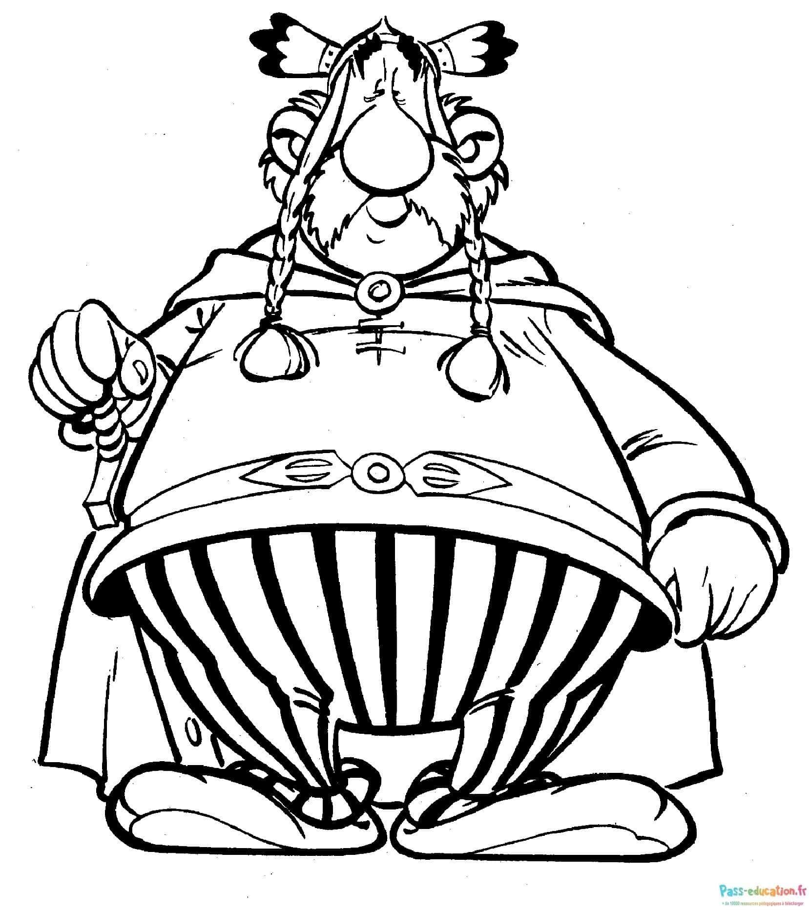 Coloriage Chef gaulois à imprimer et colorier