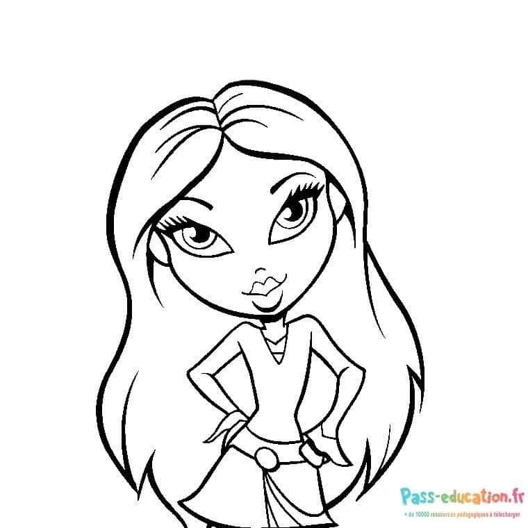 Coloriage Jeune fille élégante à imprimer et colorier