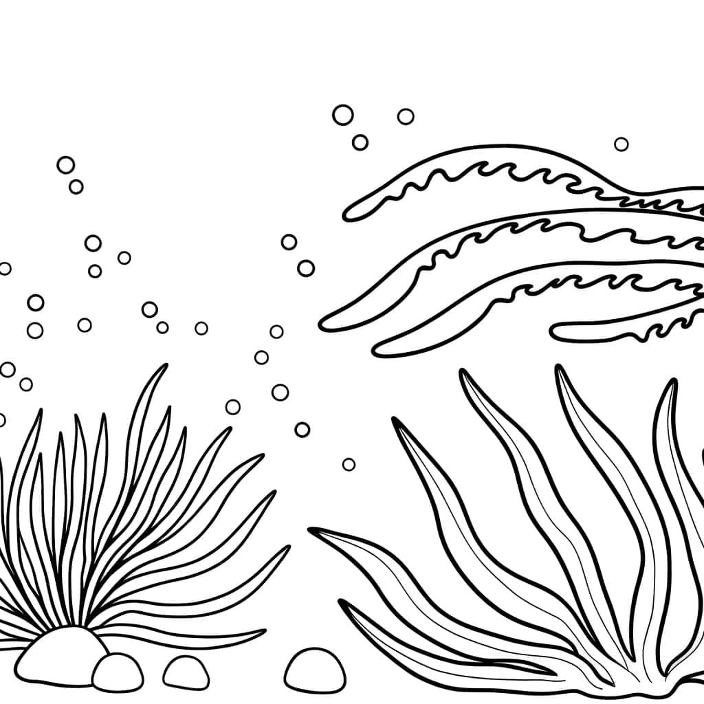 Coloriage Algue sous-marine à imprimer et colorier