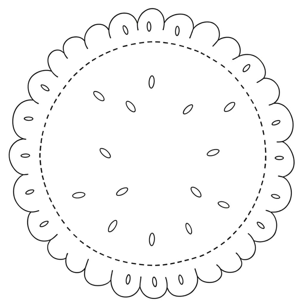 Coloriage Biscuit festonné à imprimer et colorier