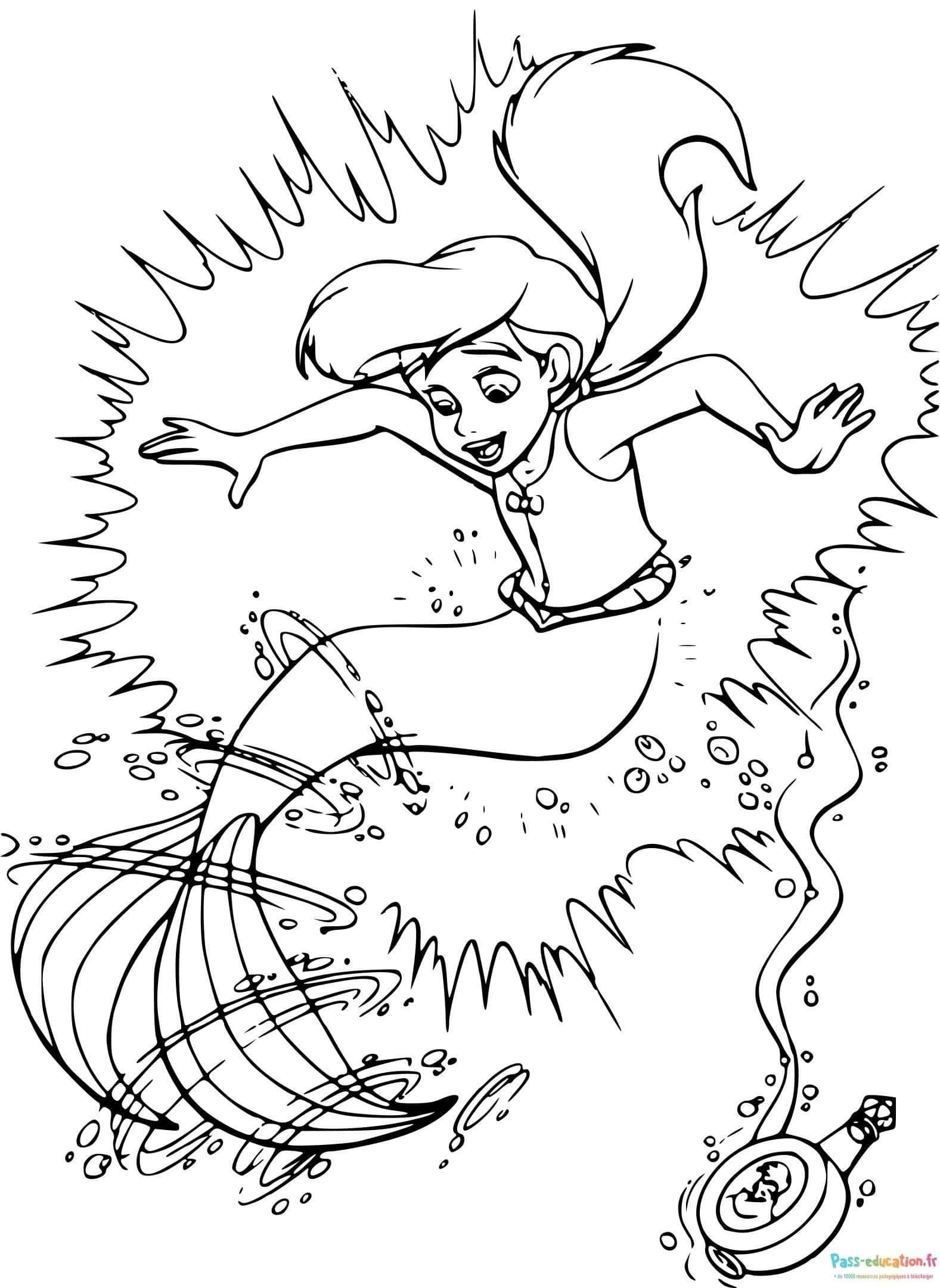 Coloriage Sirène magique à imprimer et colorier