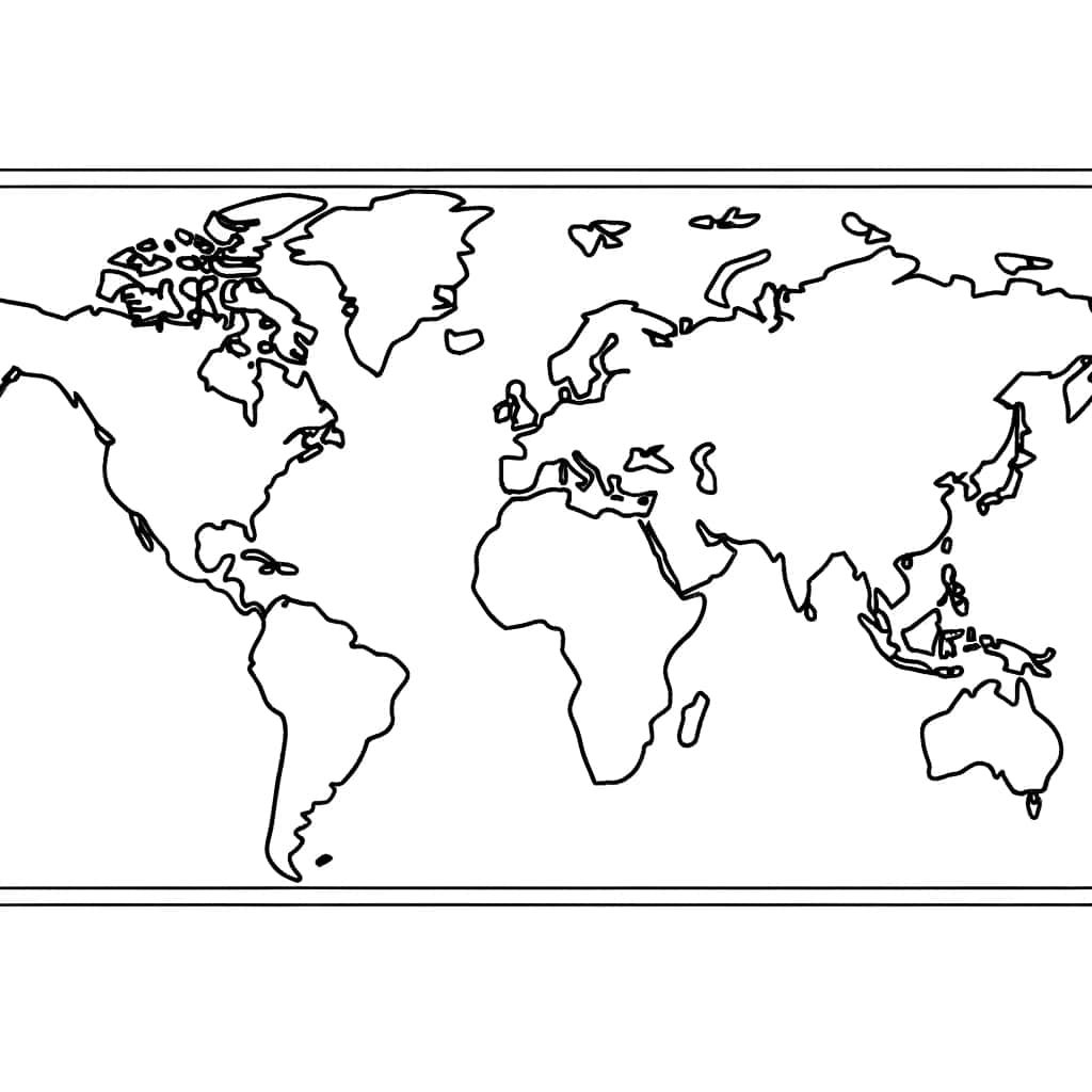 Coloriage Carte du monde à imprimer et colorier