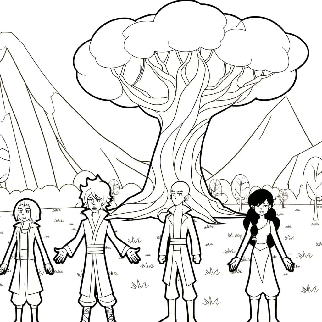 Coloriage Maîtres de l'élément à imprimer et colorier