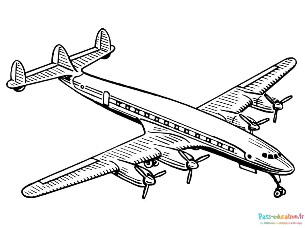 Coloriage Avion à hélices à imprimer et colorier