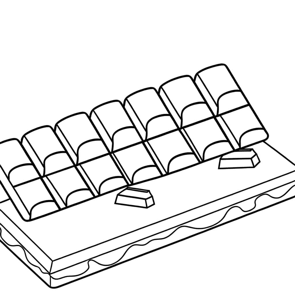 Coloriage Tablette de chocolat à imprimer et colorier
