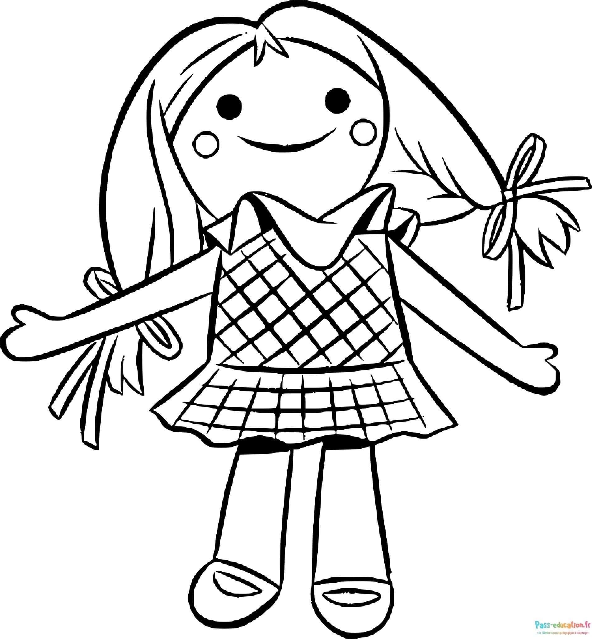 Coloriage Fille heureuse à imprimer et colorier