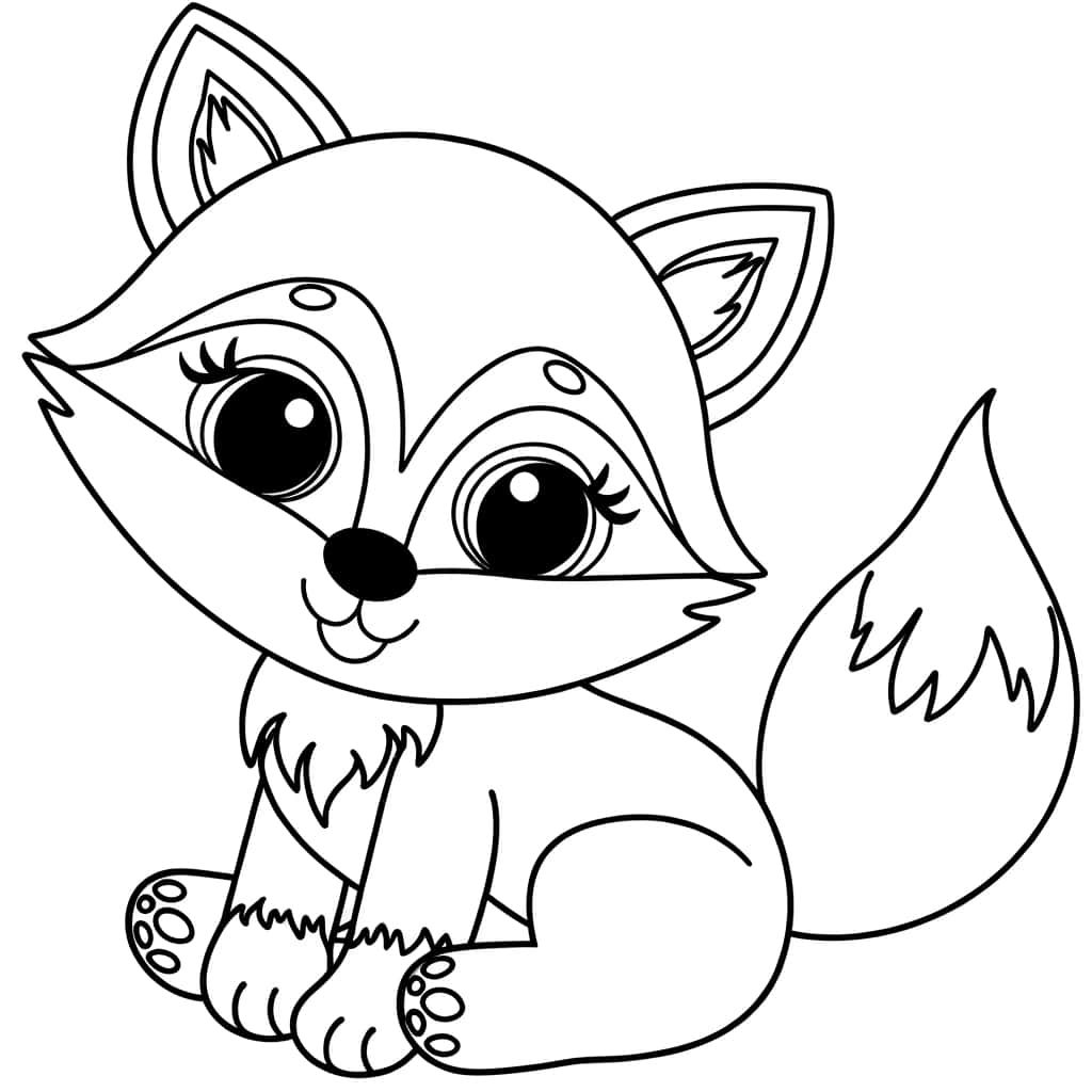 Coloriage Bébé Renard à imprimer et colorier