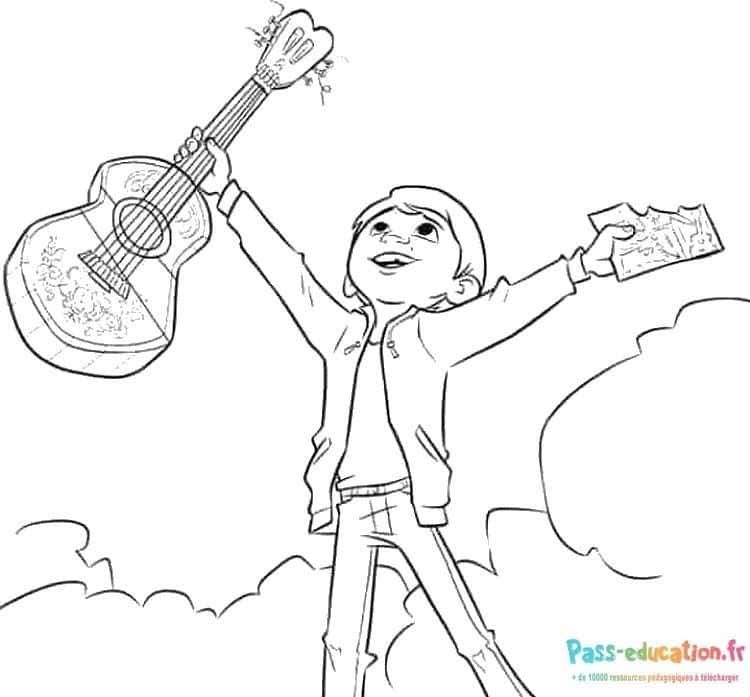 Coloriage Aventurier musical à imprimer et colorier