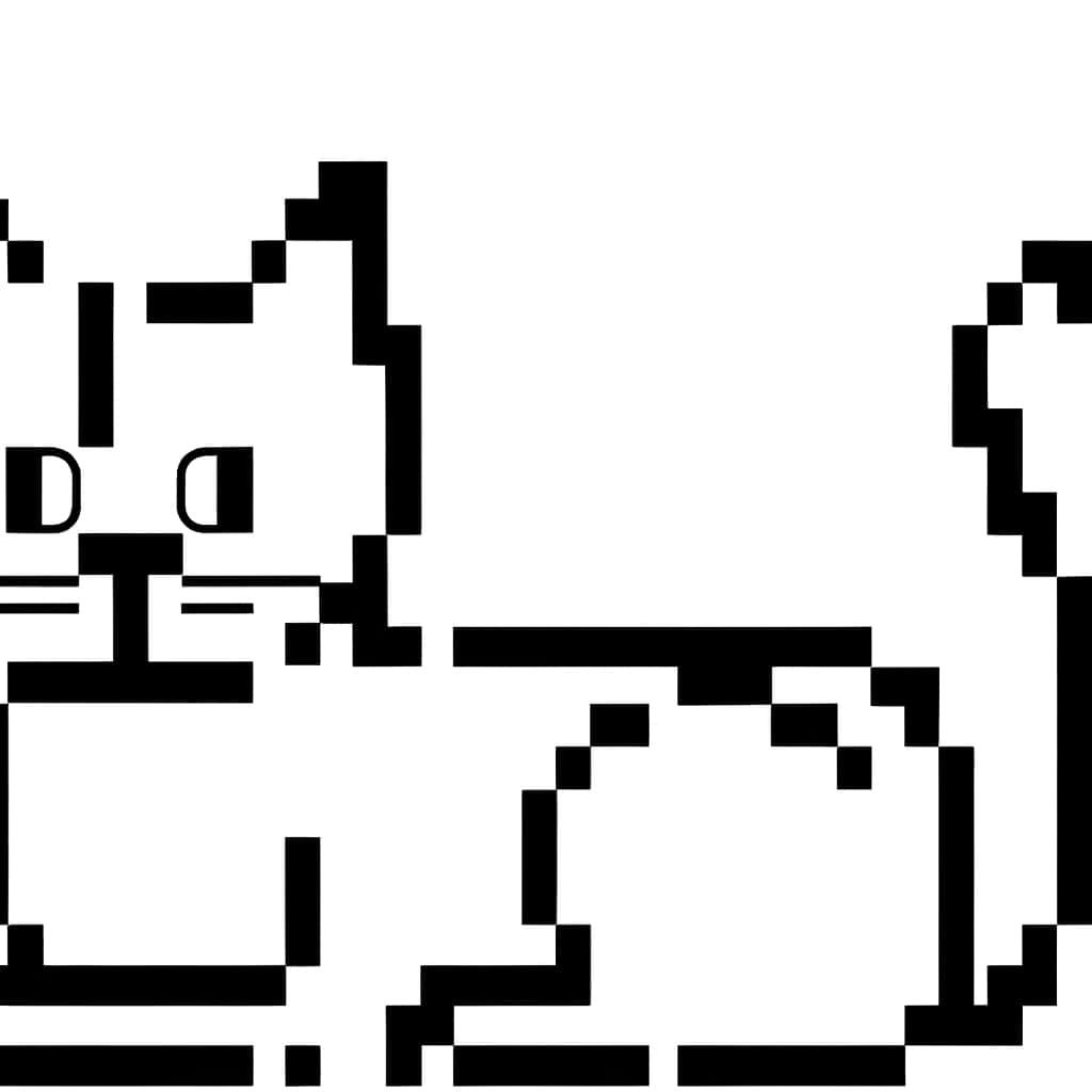 Coloriage Chat pixelisé à imprimer et colorier