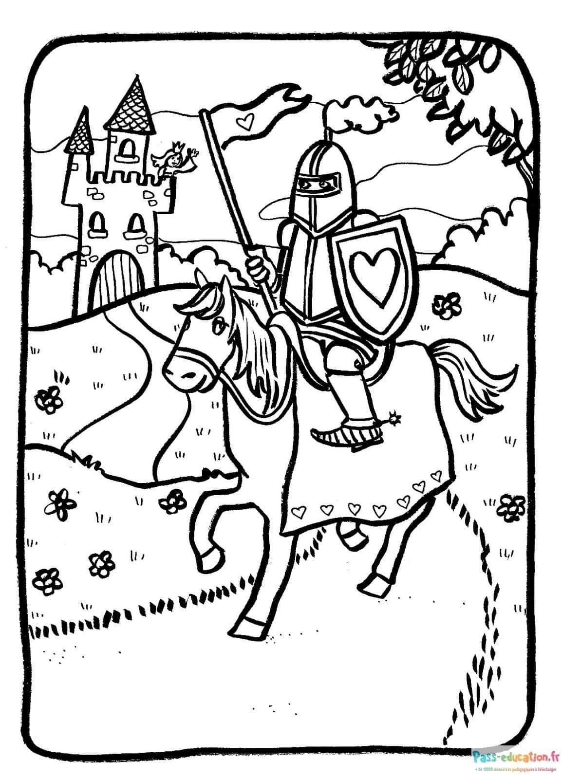 Coloriage Chevalier à l'aventure à imprimer et colorier