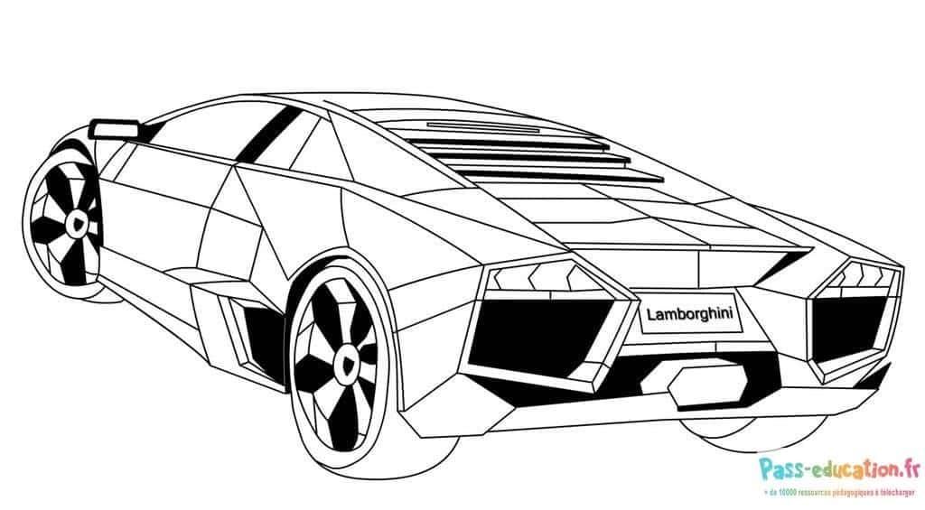 Coloriage Voiture Lamborghini à imprimer et colorier
