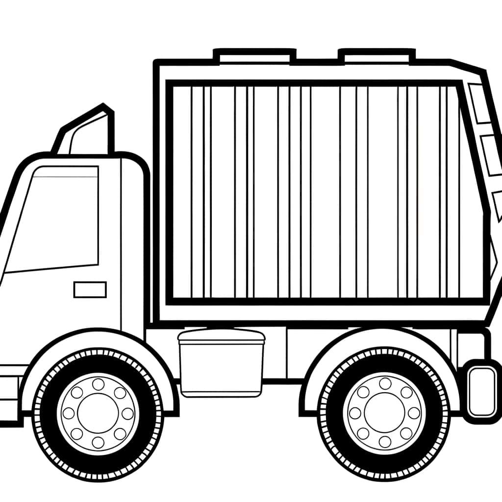 Coloriage Camion poubelle à imprimer et colorier