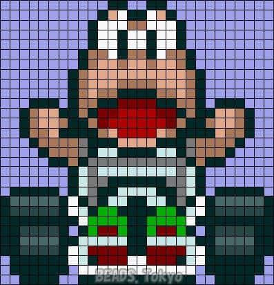 Coloriage Mario en pixels à imprimer et colorier