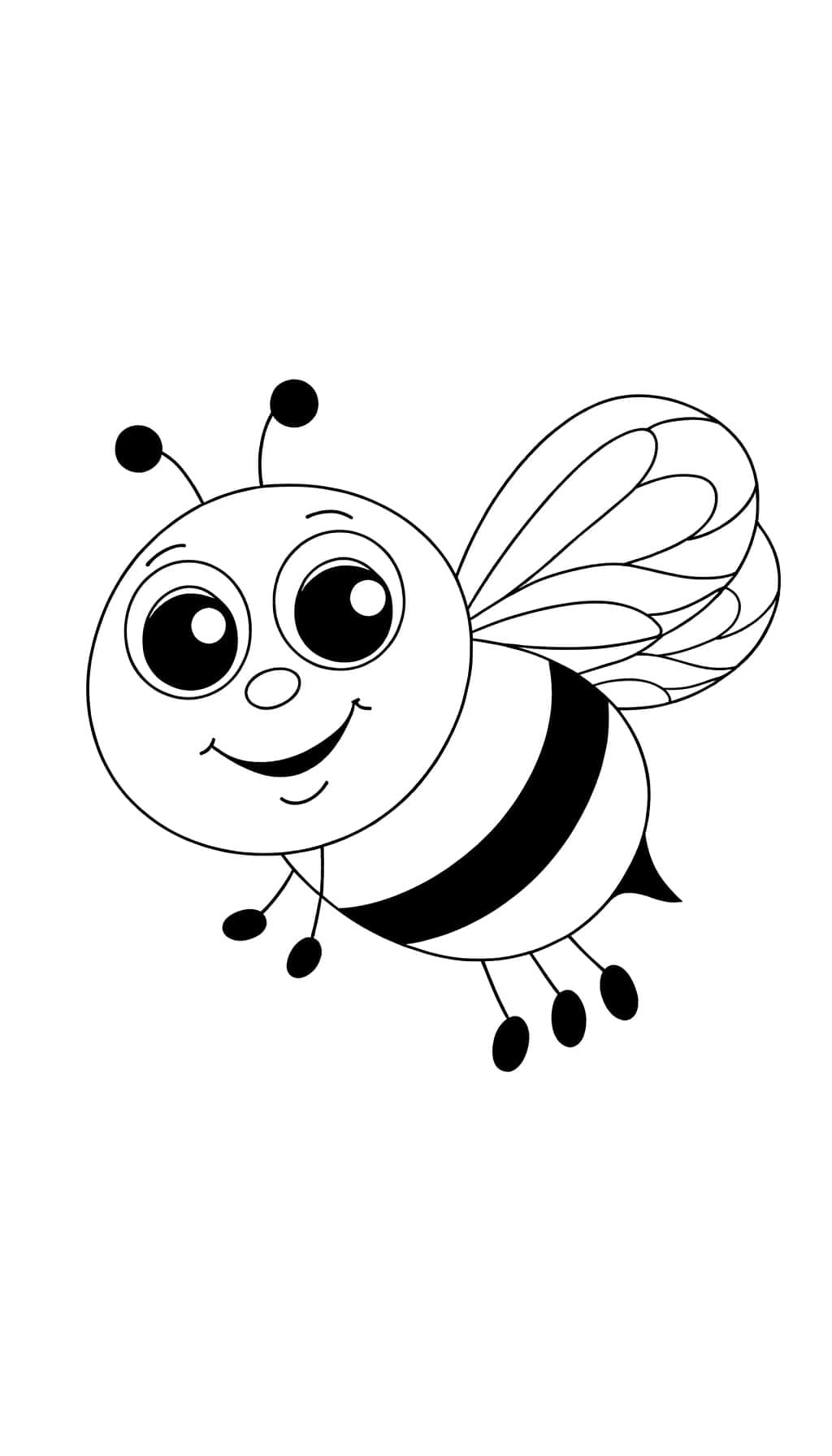 Coloriage Abeille souriante à imprimer et colorier