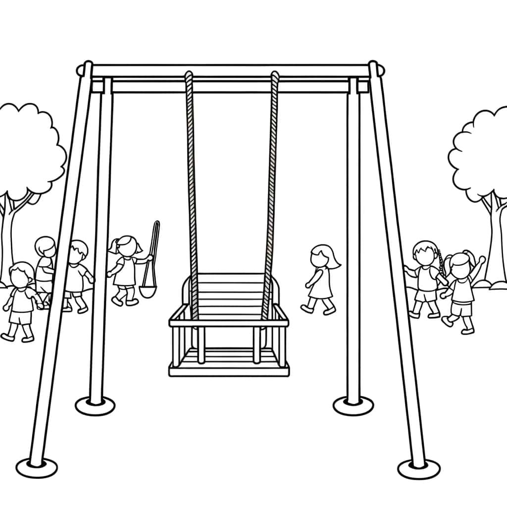 Coloriage Aire de jeux à imprimer et colorier