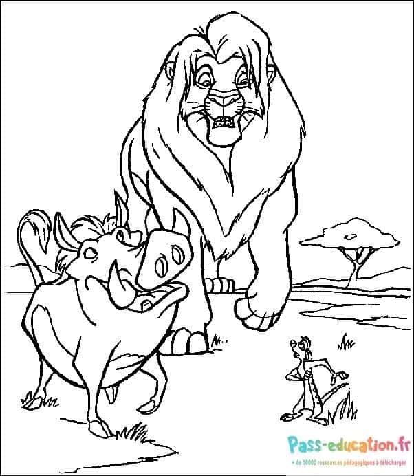 Coloriage Amis de la savane à imprimer et colorier