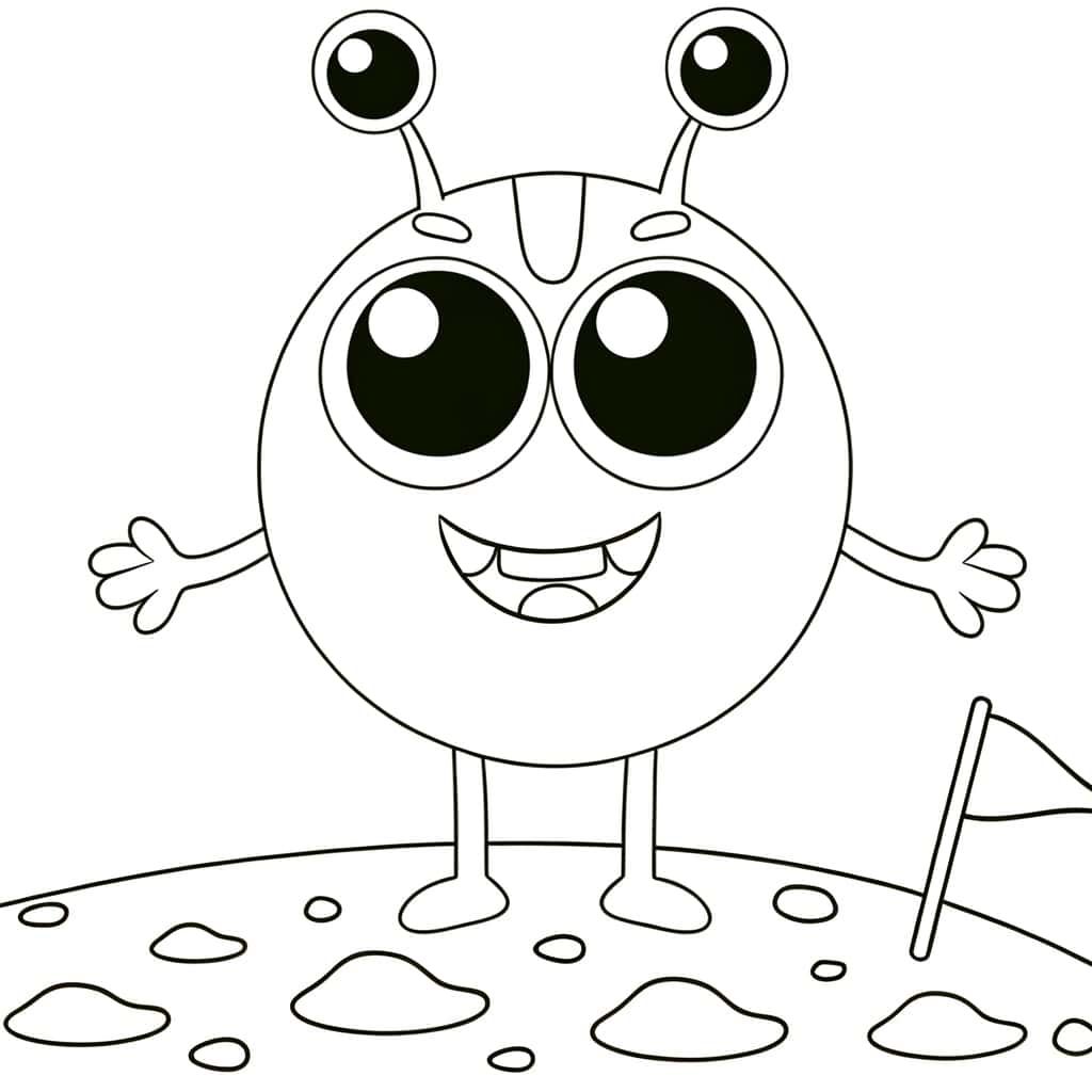 Coloriage Alien amusant à imprimer et colorier