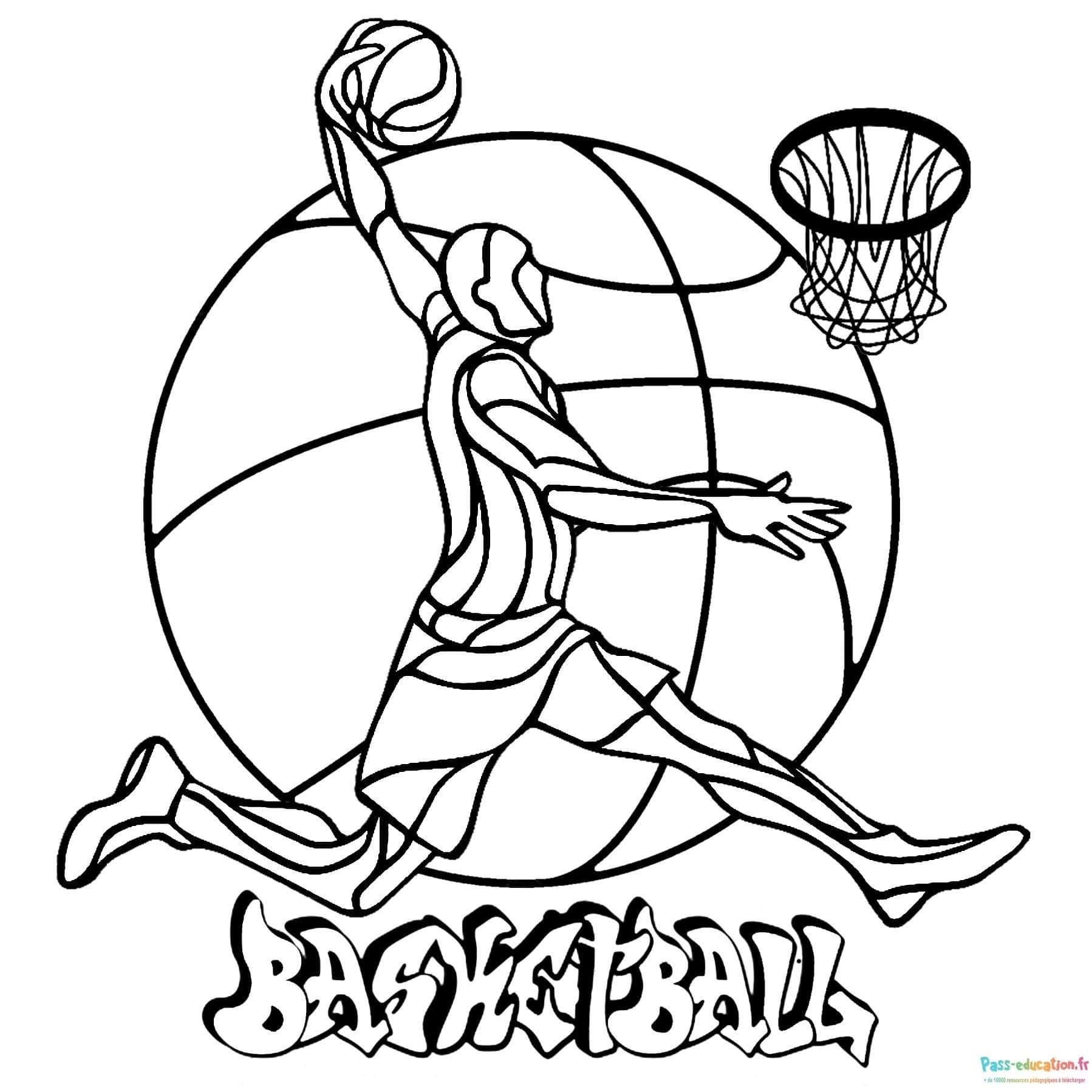 Coloriage Joueur de Basketball à imprimer et colorier