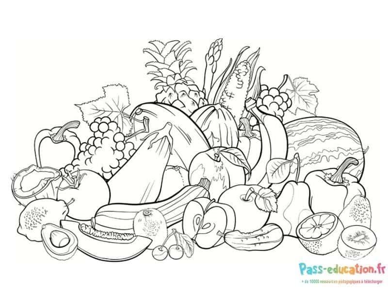 Coloriage Récolte automnale à imprimer et colorier