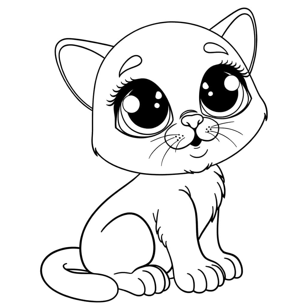 Coloriage Bébé Chat à imprimer et colorier