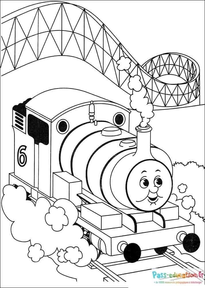 Coloriage Train à vapeur à imprimer et colorier
