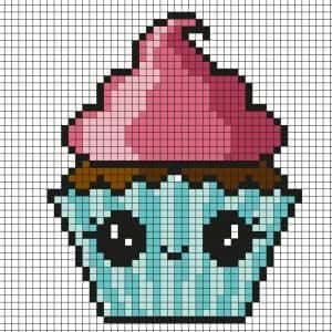 Coloriage Cupcake kawaii à imprimer et colorier
