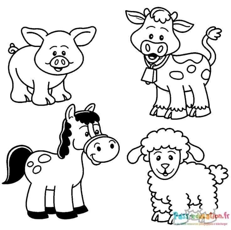 Coloriage Animaux de la ferme à imprimer et colorier
