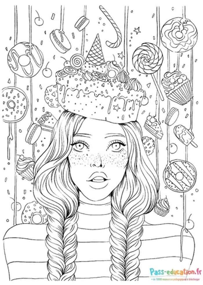 Coloriage Fête gourmande à imprimer et colorier