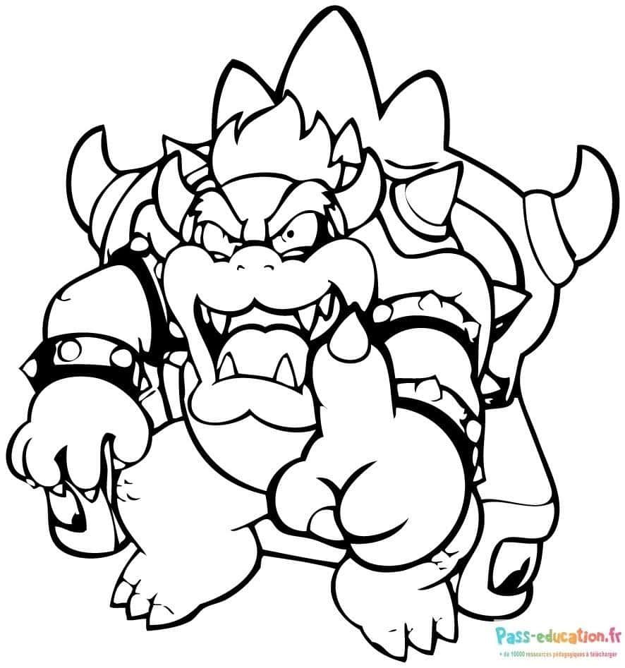 Coloriage Bowser en colère à imprimer et colorier