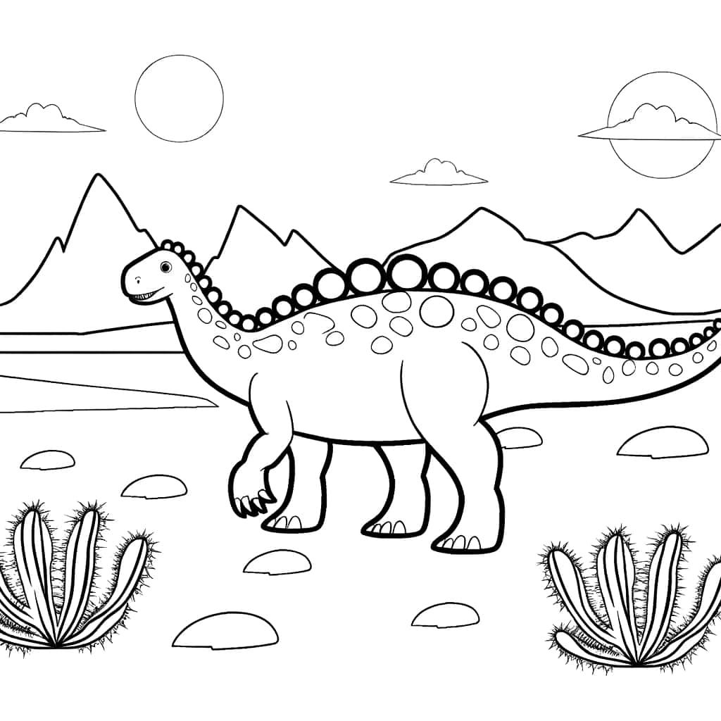 Coloriage Ankylosaure préhistorique à imprimer et colorier