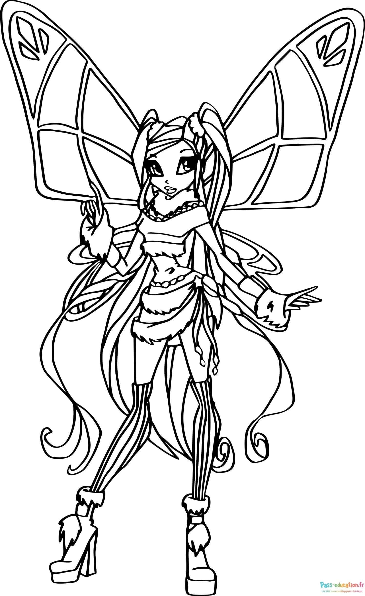 Coloriage Stella Winx Club à imprimer et colorier
